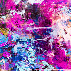 Vivid colorful  painting.  Background design. Dots , strokes of paint. Textured oil painting.  Hand drawn brush stroke. Multicolored circles. Bright pattern with paint structure. Impasto. Color scheme