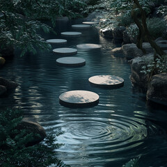 Stepping Stones Across a Pond