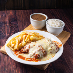 parmigiana steak dish Typical Brazilian food