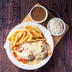 parmigiana steak dish Typical Brazilian food