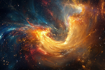 Obraz premium Cosmic Abstract Painting with Vibrant Colors