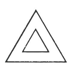 "Minimalist Triangle Design with Internal Lines - Black and White Vector Art for Modern and Stylish Projects"