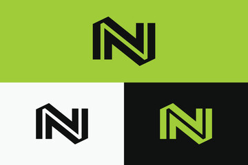 modern letter N logo, simple letter N logo.