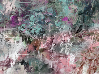 Vivid colorful  painting.  Background design. Dots , strokes of paint. Textured oil painting.  Hand drawn brush stroke. Multicolored circles. Bright pattern with paint structure. Impasto. Color scheme