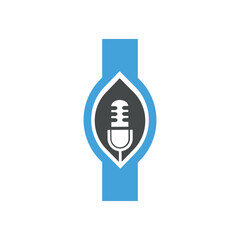 Initial Podcast Logo combine with letter I vector template