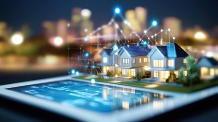 Interactive housing market chart showing interest rate trends and their influence on property value fluctuations.