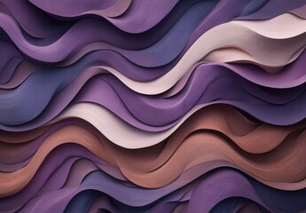 Obraz premium Abstract Wave Patterns in Soft Purple and Beige Tones with Fluid Motion for Creative Backgrounds and Textures in Modern Design