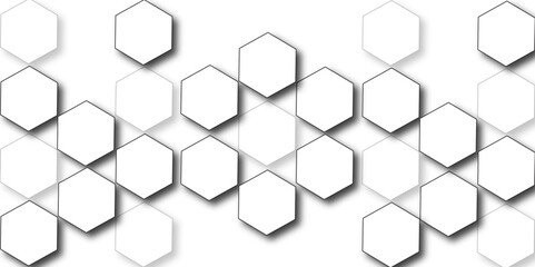 White hexagon 3D background texture. modern abstract polygonal pattern. 3d rendering illustration. Futuristic abstract banner. white and black lines 3d Hexagonal. honeycomb white Background.