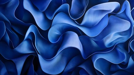 Obraz premium Abstract Blue Waves Flowing Dynamically