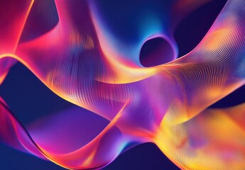 Obraz premium Beautiful Abstract Colorful Waves of Light in a Dynamic Flowing Motion Creating a Stunning Visual Display on a Dark Background