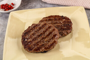 Grilled beef burger cutlet minced meat