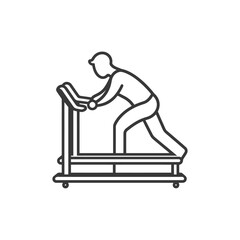 Line Art Illustration Of A Person Running On A Treadmill