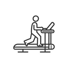Line Art Illustration Of A Person Running On A Treadmill