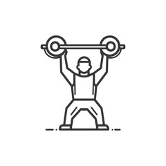 Line Art Illustration Of A Person Lifting Weights