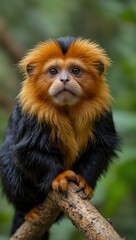 Naklejka premium Golden-headed lion tamarin monkey.