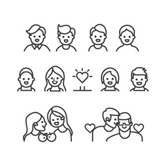 Line Art Illustrations Depicting Various Stages Of Love And Relationships