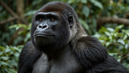 Gorilla bursting with energy.