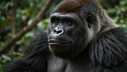 Gorilla bursting with energy.