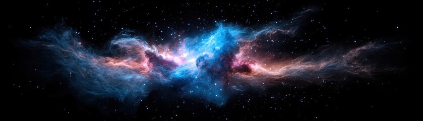 Fototapeta premium Vibrant cosmic nebula in deep space.