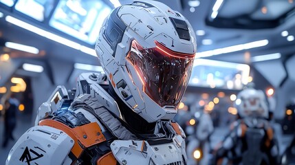 Fototapeta premium Stylish man in white suit and helmet a chic fashion statement for modern professionals