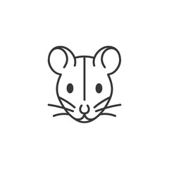 Naklejka premium Line Drawing Of A Mouses Face