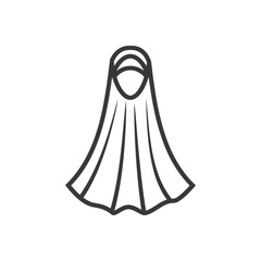 Line Drawing Of A Niqab A Veil Covering The Face