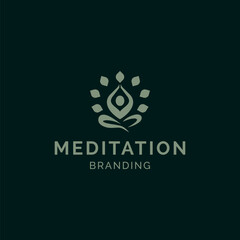 Meditation Yoga Life Branding Vector