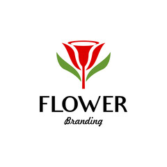 Rose Flower Elegance Logo Vector