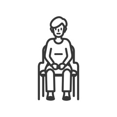 Obraz premium Line Drawing Of A Person Sitting In A Chair