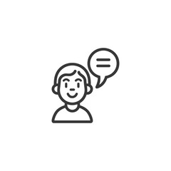 Line Drawing Of A Person With A Speech Bubble