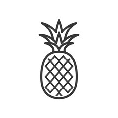 Obraz premium Line Drawing Of A Pineapple With Spiky Top And Rough Skin