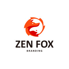 Zen Fox Ilustration Logo Vector