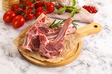 Raw Rack of Lamb for cooking