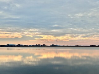 sunset over the lake