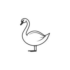 Obraz premium Simple Line Drawing Of A Swan In Profile