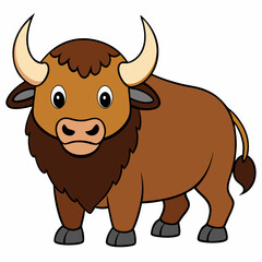 Bison vector with a white background