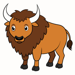 Bison vector with a white background