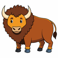 Bison vector with a white background