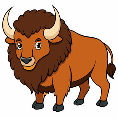 Bison vector with a white background