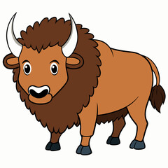 Bison vector with a white background