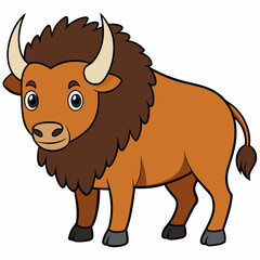 Bison vector with a white background