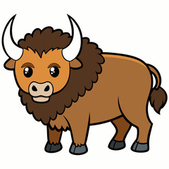 Bison vector with a white background