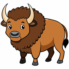 Bison vector with a white background