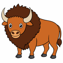 Bison vector with a white background