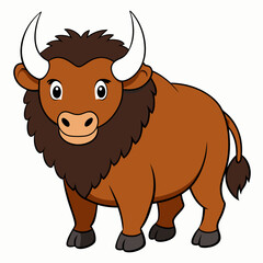 Bison vector with a white background