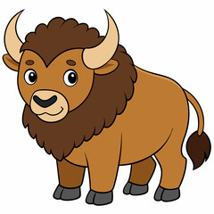 Bison vector with a white background