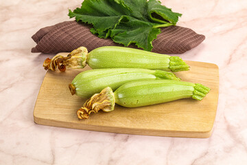 Green young small baby zucchini
