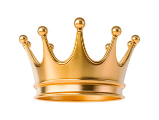 Golden crown 3d illustration isolated on white background	