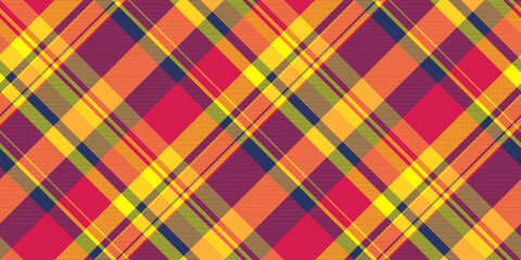 Fur pattern textile fabric, repeat tartan check plaid. Home background seamless texture vector in red and blue colors.