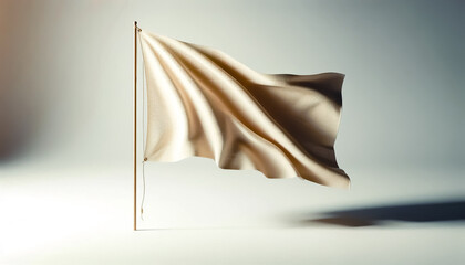 Minimalistic illustration against light background with space for text about beige flag